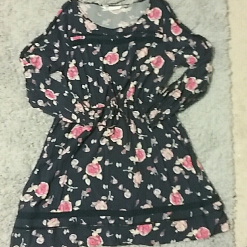 Navy blue floral dress